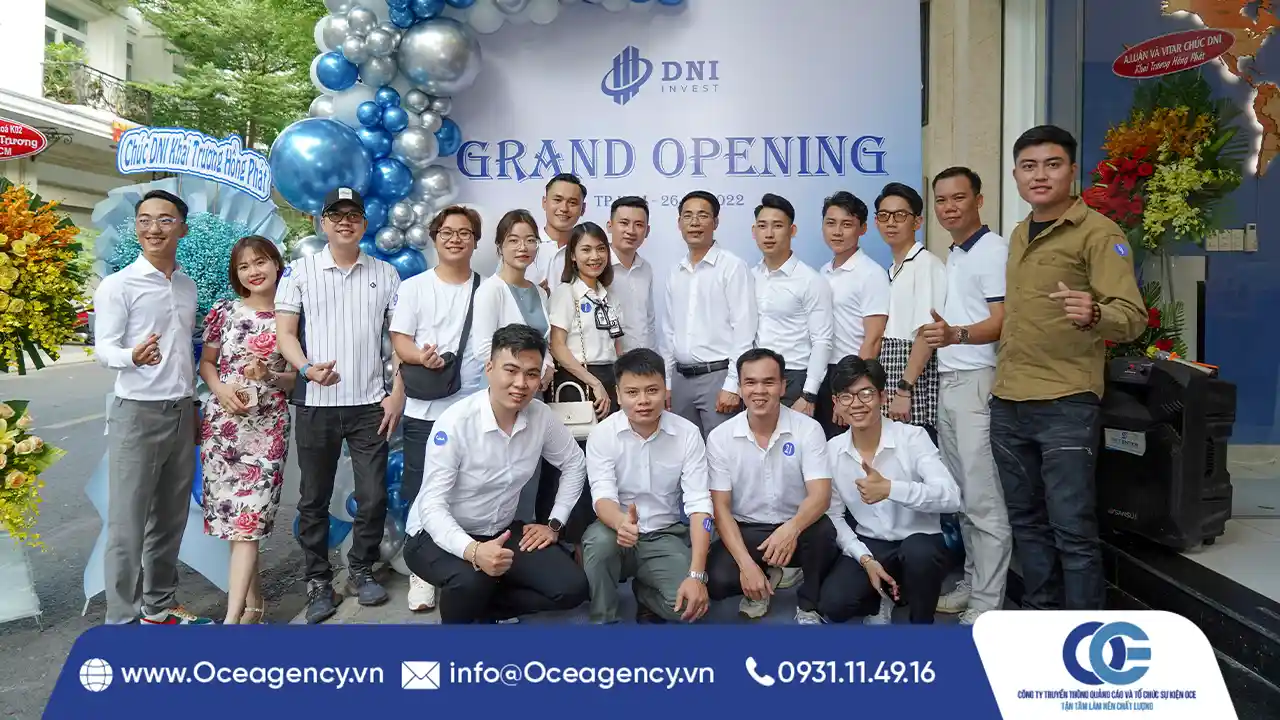 TỔ CHỨC SỰ KIỆN KHAI TRƯƠNG CÔNG TY TƯ VẤN ĐẦU TƯ DNI