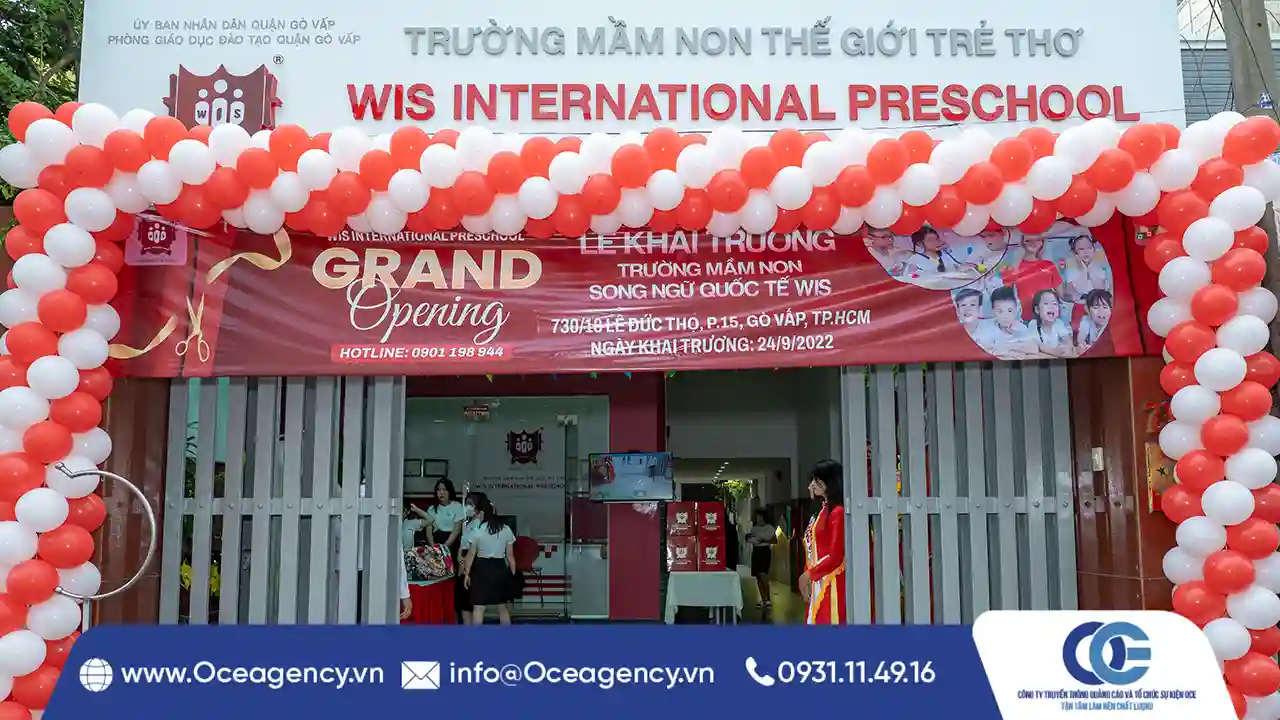 TỔ CHỨC SỰ KIỆN KHAI TRƯƠNG TRƯỜNG MẦM NON QUỐC TẾ WIS