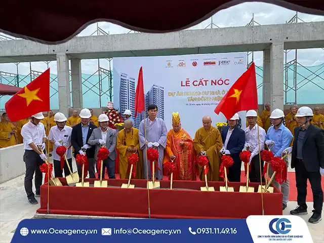 TỔ CHỨC SỰ KIỆN LỄ CẤT NÓC DỰ ÁN NHÀ Ở XÃ HỘI TÂN ĐÔNG HIỆP
