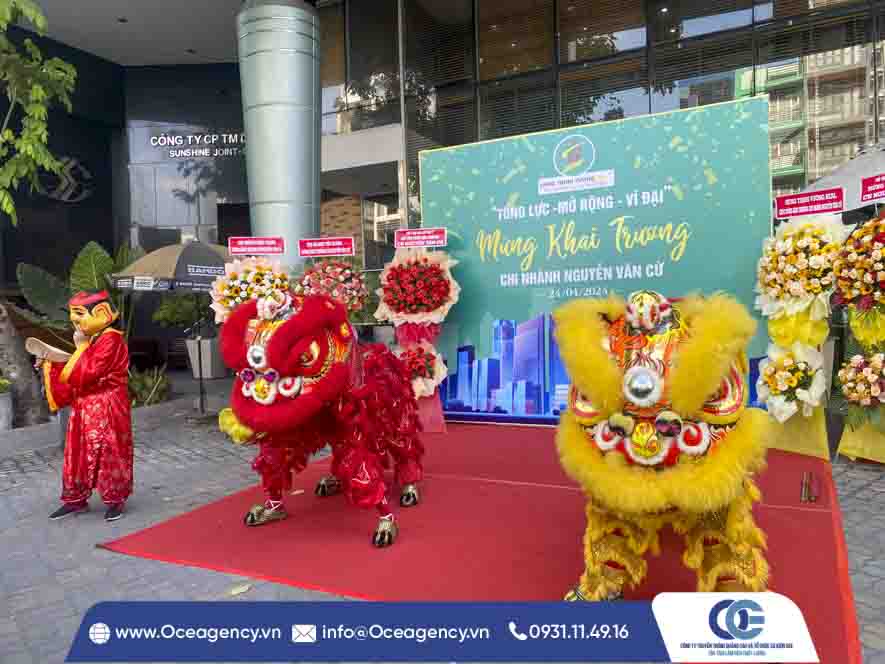 Tô-chúc-su-kien-khai-truong-cong-ty-bat-dong-san-hung-thinh-vượng-tai-quan-1-thanh-pho-ho-chi-minh , doan-lan-su- rong , cho-thue-backdrop, dich-vụ-cung-cap-tiec-teabreak