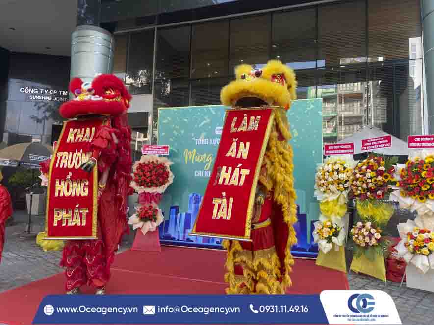Tô-chúc-su-kien-khai-truong-cong-ty-bat-dong-san-hung-thinh-vượng-tai-quan-1-thanh-pho-ho-chi-minh , doan-lan-su- rong , cho-thue-backdrop, dich-vụ-cung-cap-tiec-teabreak