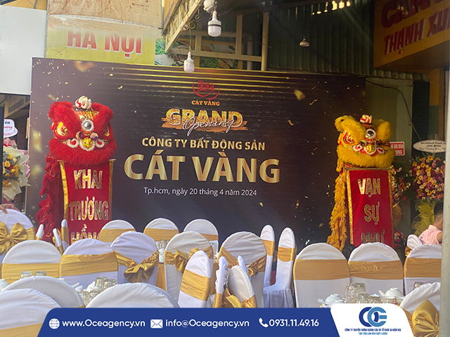 TỔ CHỨC  KHAI TRƯƠNG CÔNG TY BẤT ĐỘNG SẢN CÁT VÀNG TP HCM