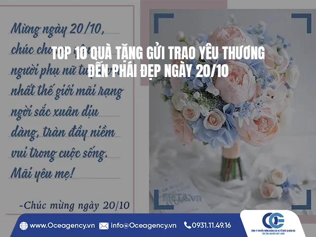 TOP 10 QUÀ TẶNG GỬI TRAO YÊU THƯƠNG ĐẾN PHÁI ĐẸP NGÀY 20/10