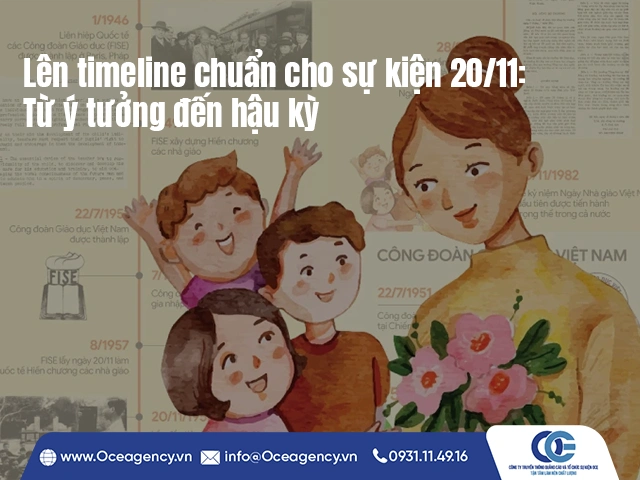 LÊN TIMELINE CHUẨN CHO SỰ KIỆN 20/11: TỪ Ý TƯỞNG ĐẾN HẬU KỲ