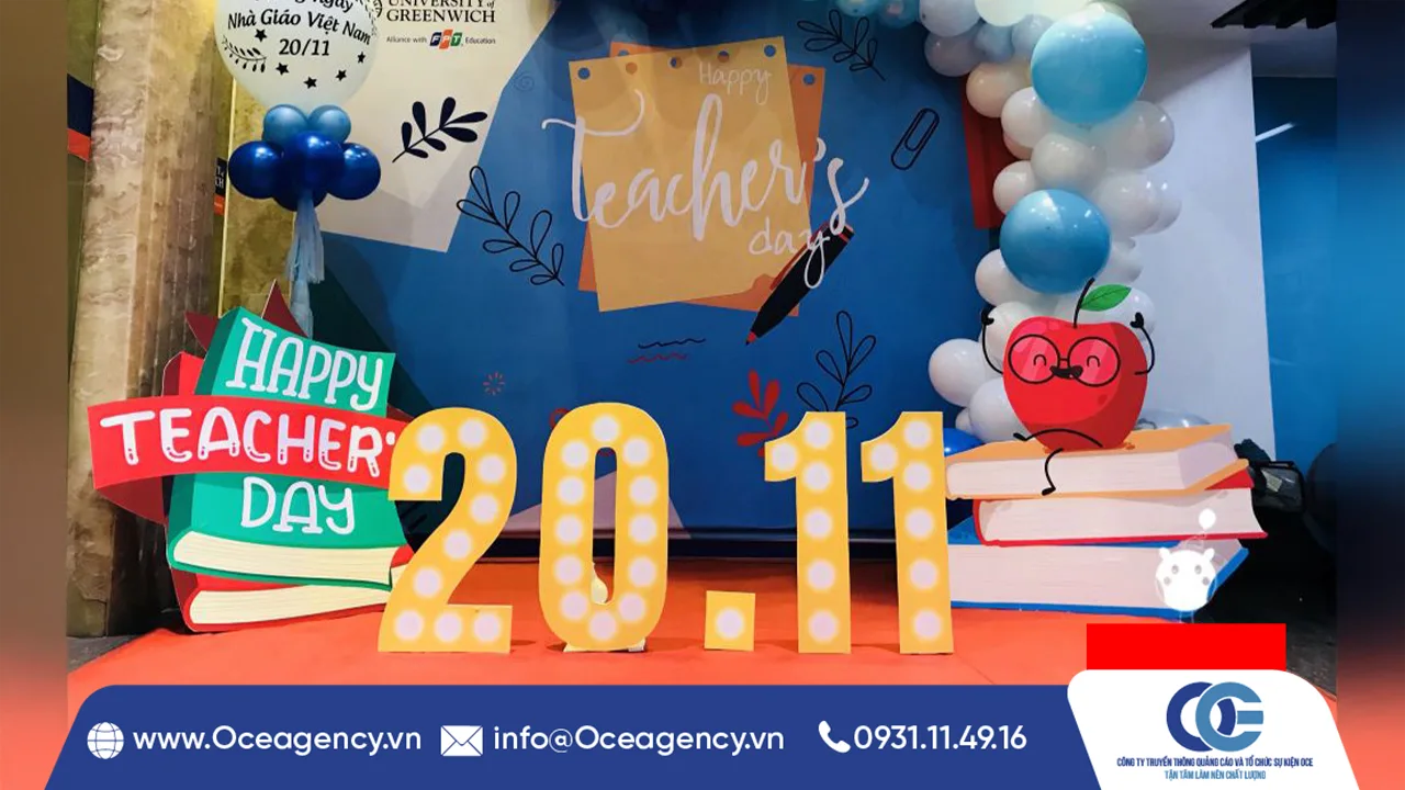 backdrop 20/10 do OCE Agency cung cấp