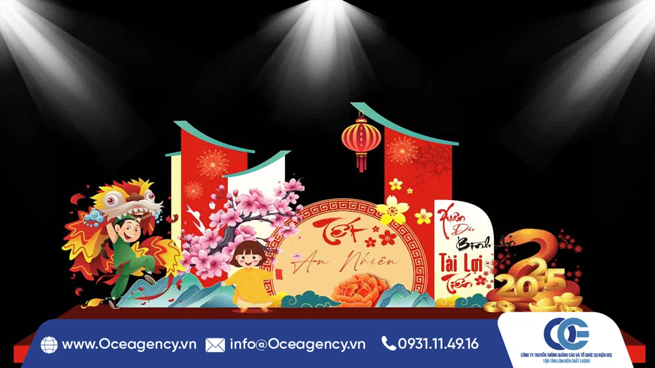 THIẾT KẾ S&Acirc;N KHẤU NEW YEAR PARTY DOANH NGHIỆP