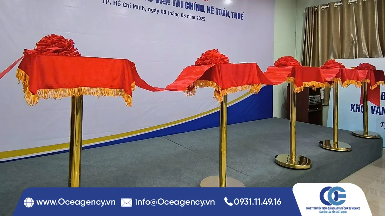 CÁCH SẮP XẾP TRỤ BĂNG KHÁNH THÀNH ĐÚNG NGHI LỄ