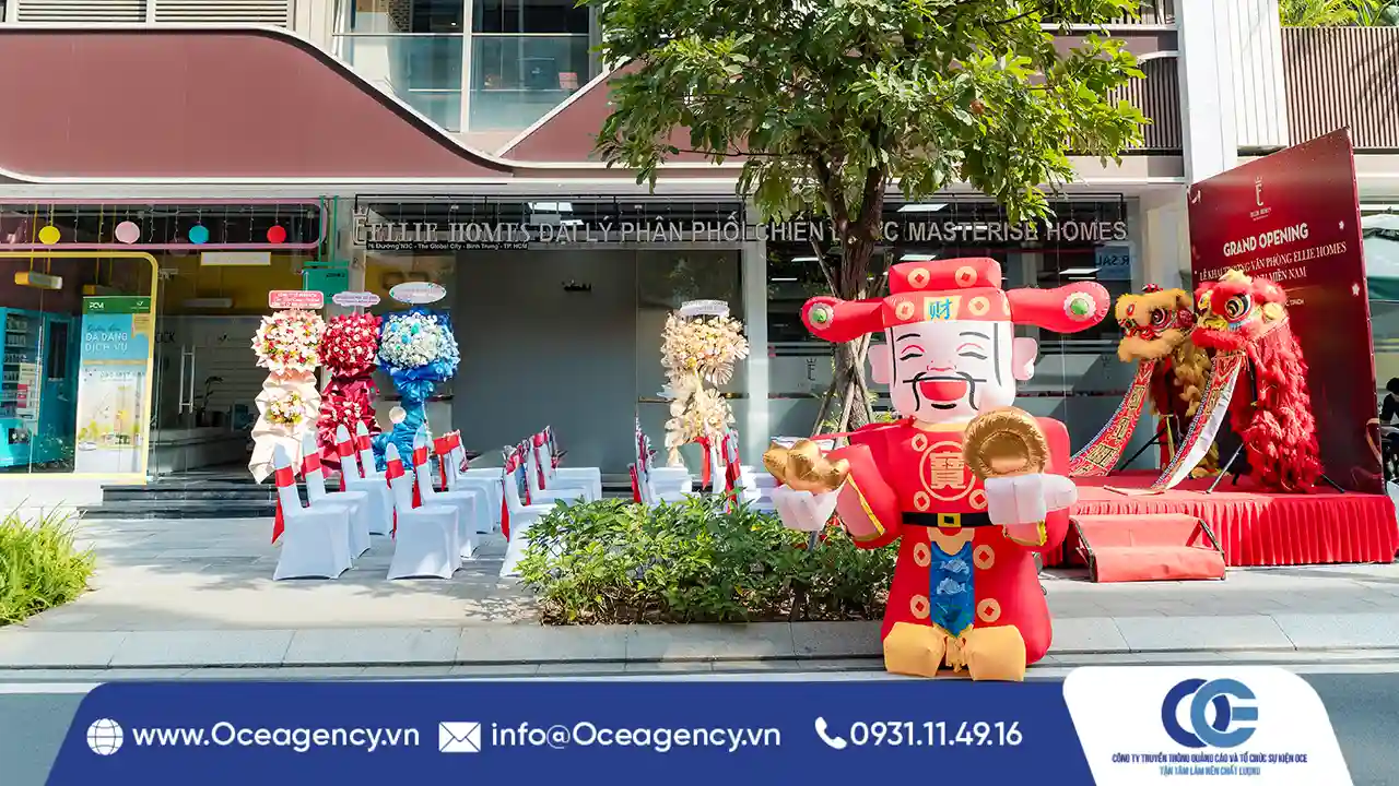 không gian sự kiện khai trương của OCE Agency
