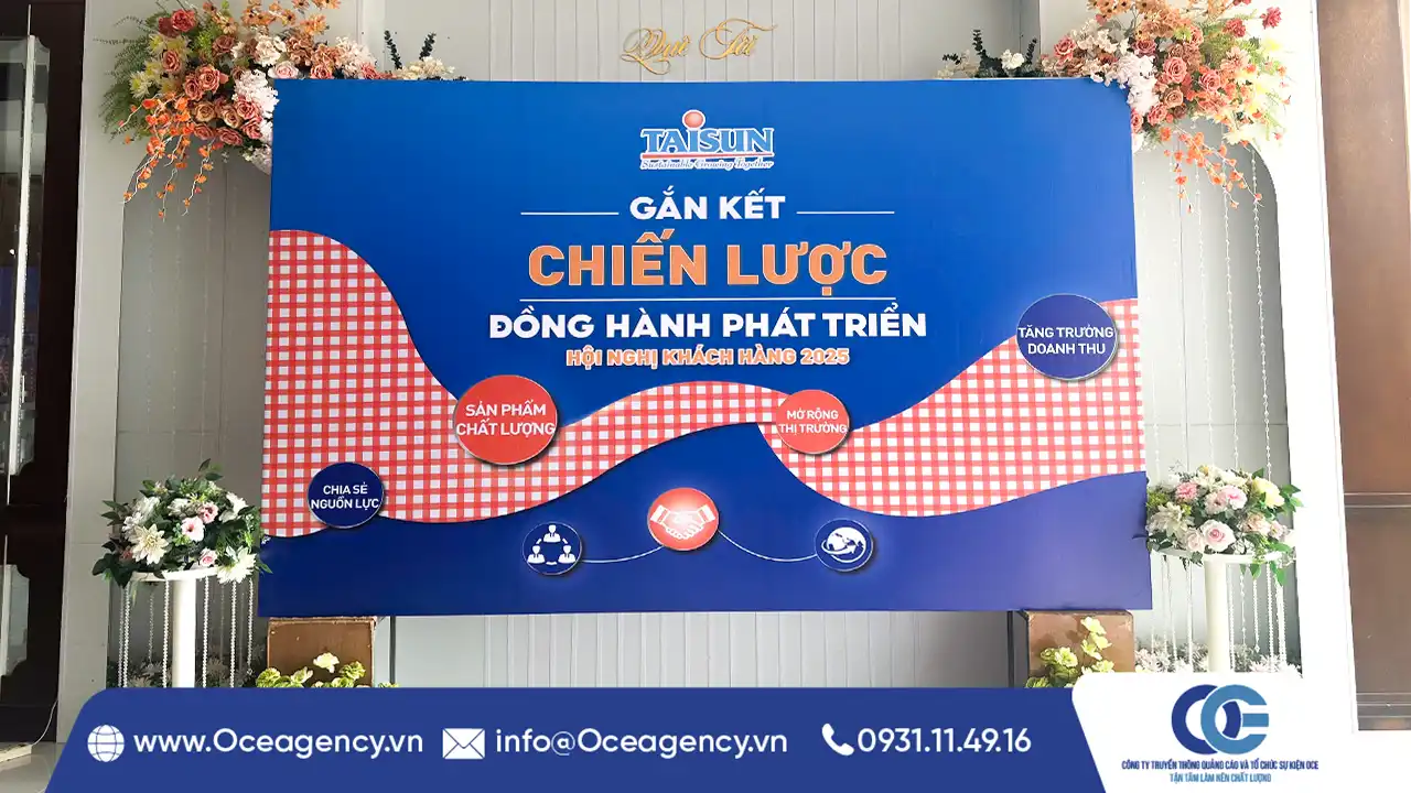 backdrop do OCE Agency thi công và thiết kế