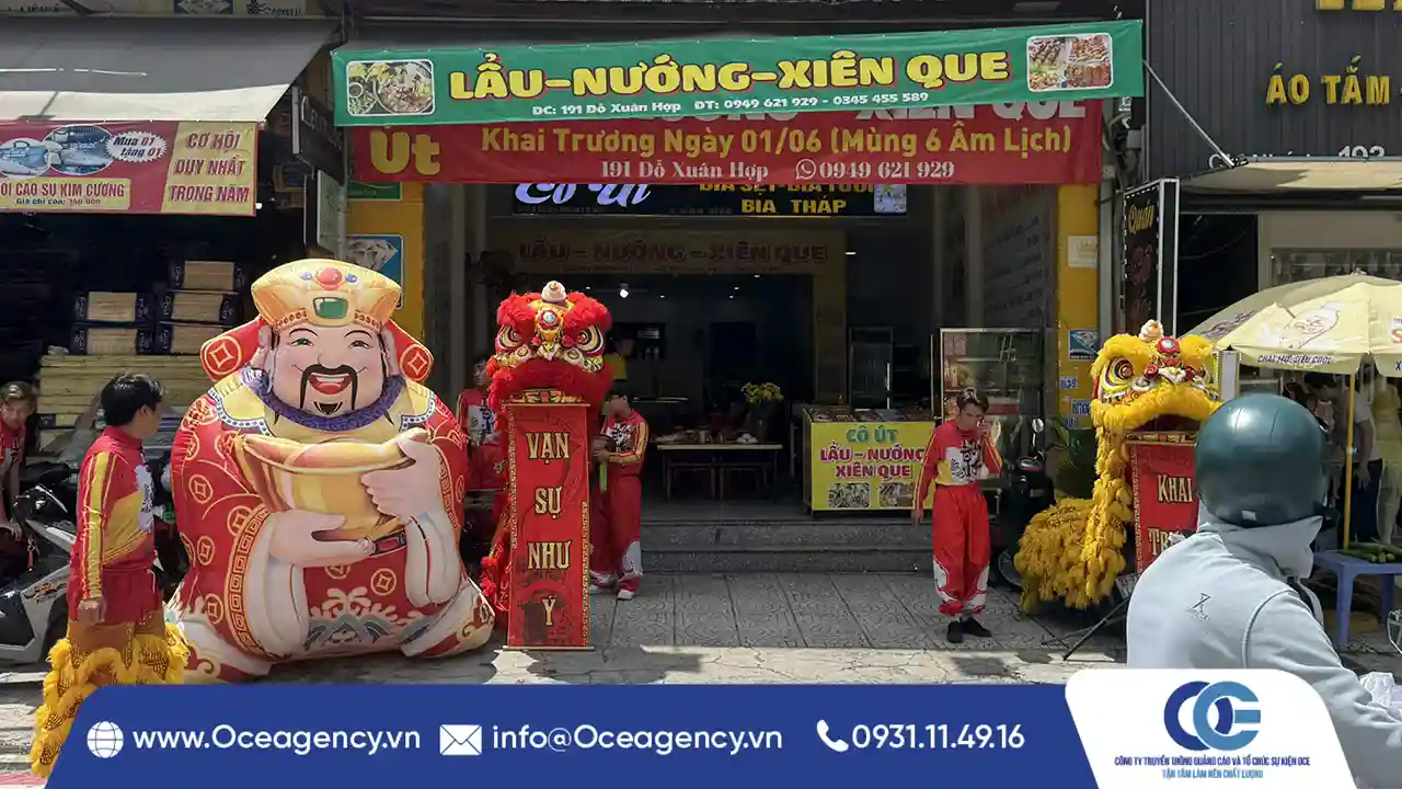 CHO THUÊ MÚA LÂN KHAI TRƯƠNG QUÁN LẨU NƯỚNG XIÊN QUE CÔ ÚT