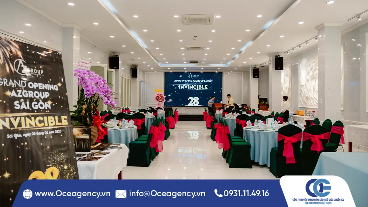 TỔ CHỨC SỰ KIỆN KHAI TRƯƠNG AZGROUP SÀI GÒN