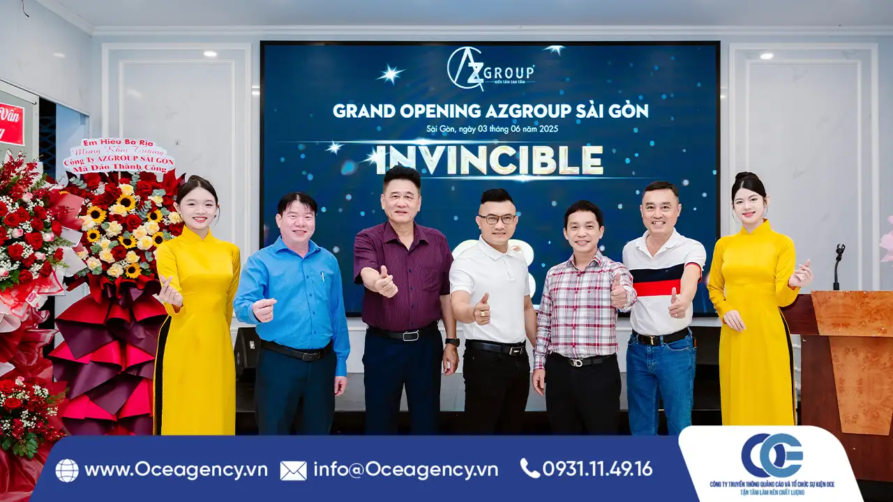 TỔ CHỨC SỰ KIỆN KHAI TRƯƠNG AZGROUP SÀI GÒN