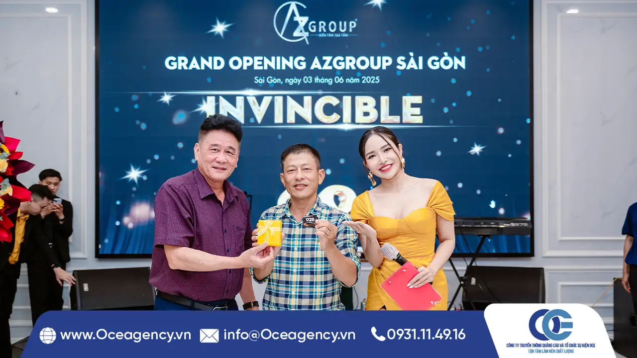TỔ CHỨC SỰ KIỆN KHAI TRƯƠNG AZGROUP SÀI GÒN