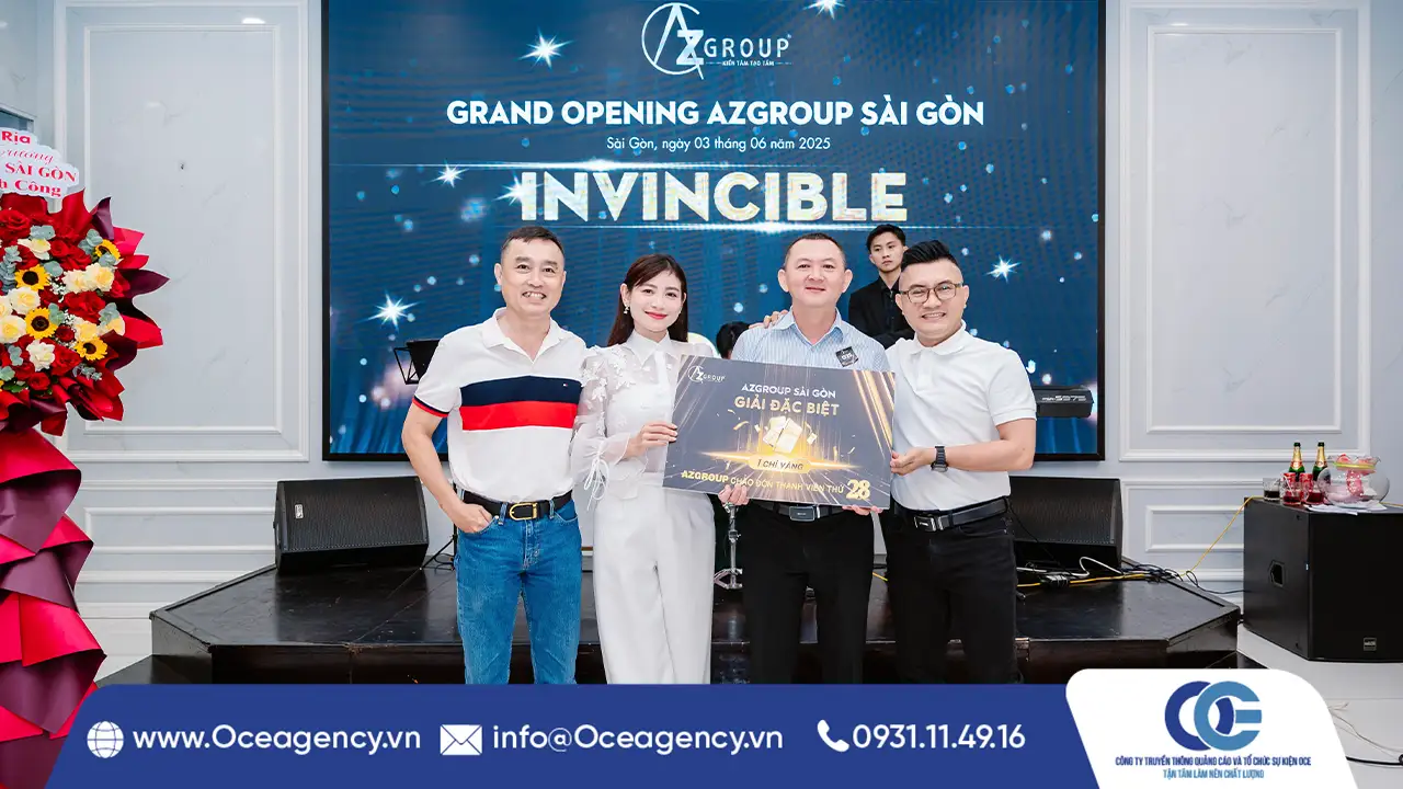 TỔ CHỨC SỰ KIỆN KHAI TRƯƠNG AZGROUP SÀI GÒN