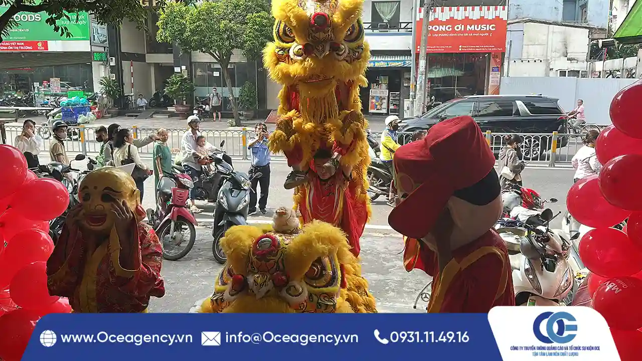 Cho thuê múa lân khai trương chi nhánh MBV Quận 4