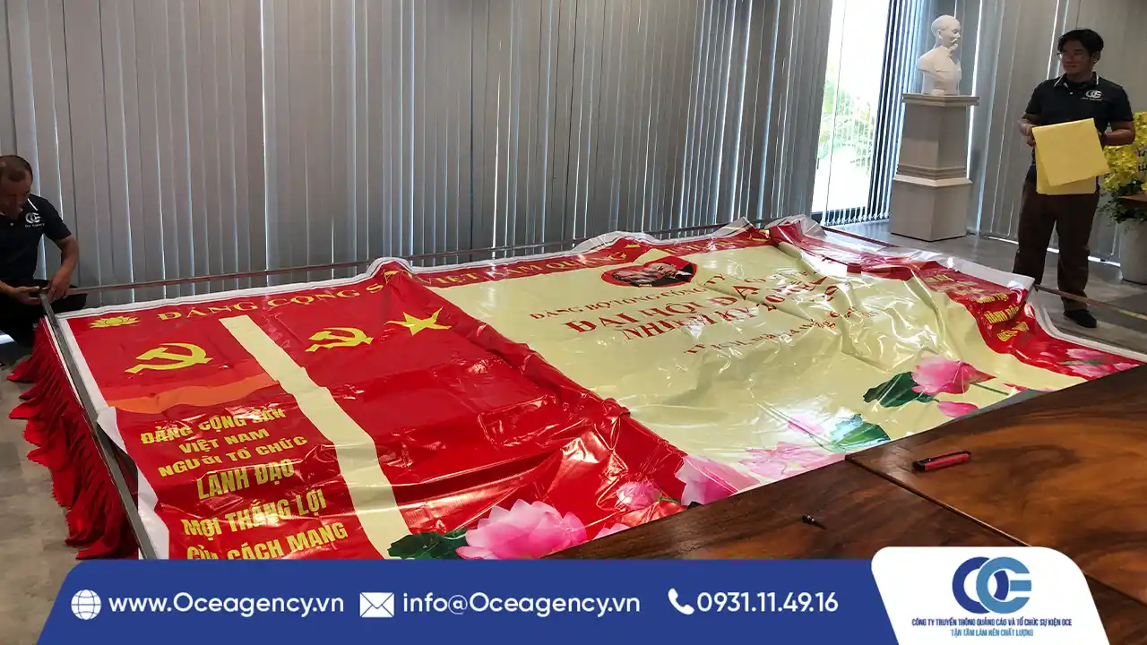 DỊCH VỤ THI CÔNG BACKDROP SÂN KHẤU CÔNG TY IDICO - CTCP