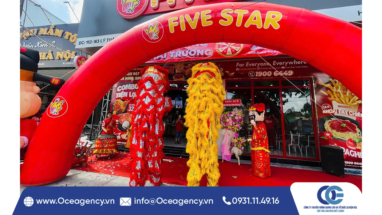 CHO THUÊ CỔNG HƠI - MÚA LÂN KHAI TRƯƠNG FIVE STAR