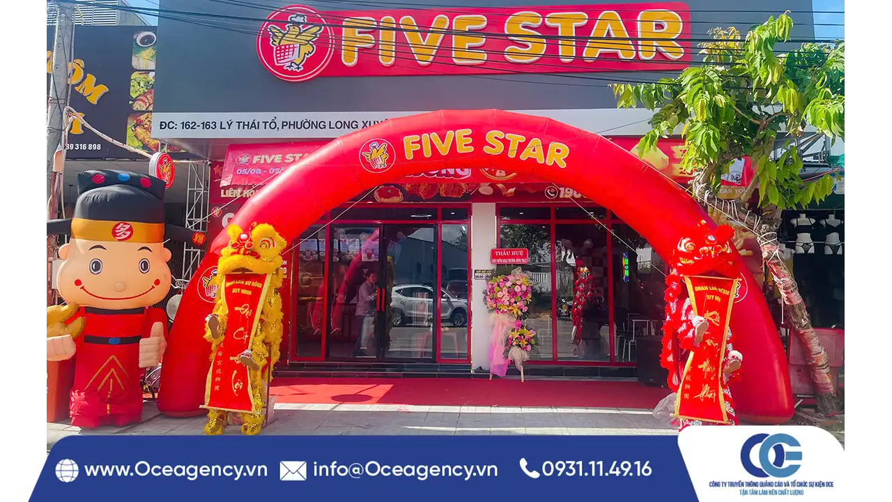 CHO THUÊ CỔNG HƠI - MÚA LÂN KHAI TRƯƠNG FIVE STAR