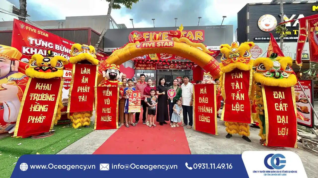 CHO THUÊ CỔNG HƠI - MÚA LÂN KHAI TRƯƠNG FIVE STAR RẠCH GIÁ