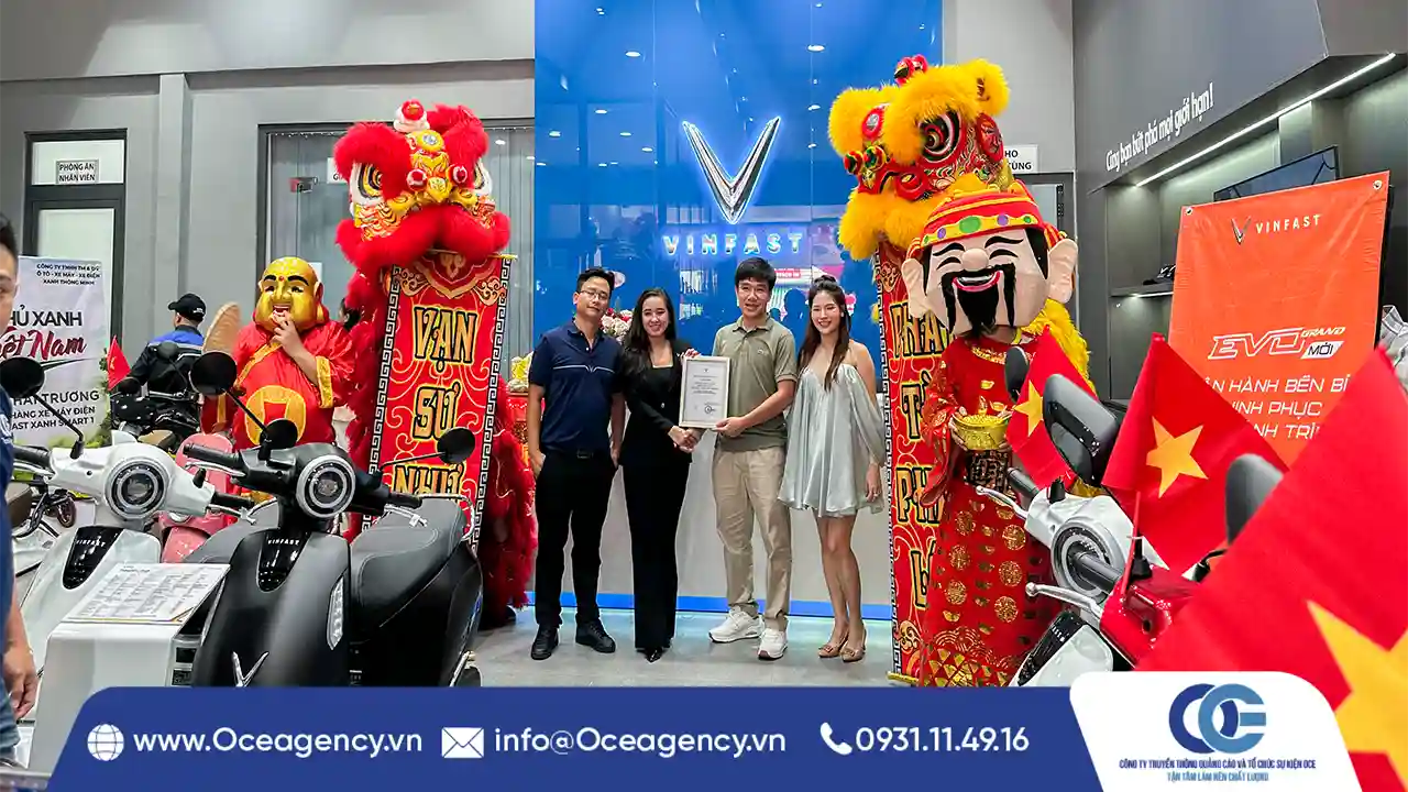 TỔ CHỨC SỰ KIỆN KHAI TRƯƠNG VINFAST XANH SMART 1