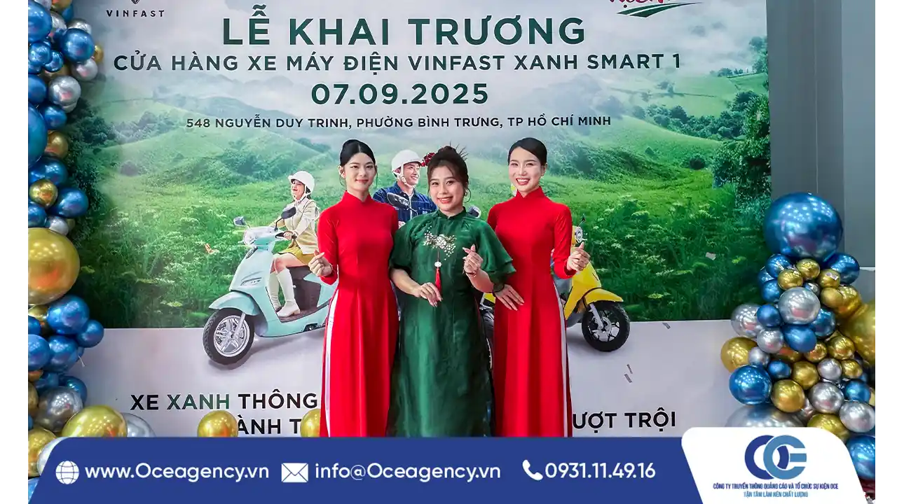 TỔ CHỨC SỰ KIỆN KHAI TRƯƠNG VINFAST XANH SMART 1