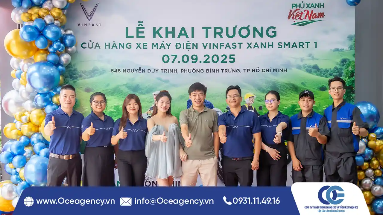 TỔ CHỨC SỰ KIỆN KHAI TRƯƠNG VINFAST XANH SMART 1