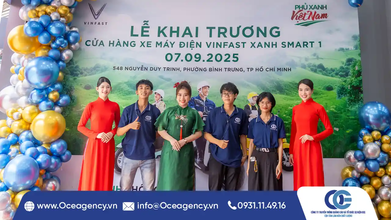 TỔ CHỨC SỰ KIỆN KHAI TRƯƠNG VINFAST XANH SMART 1