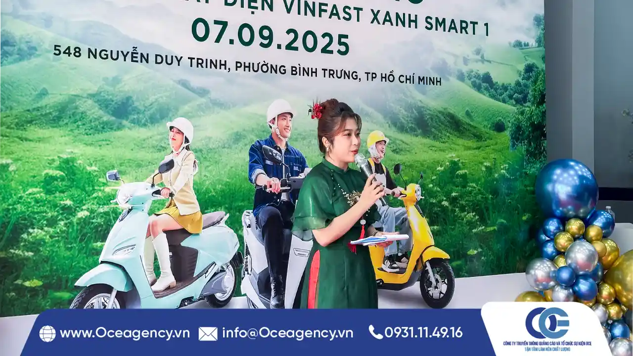 TỔ CHỨC SỰ KIỆN KHAI TRƯƠNG VINFAST XANH SMART 1