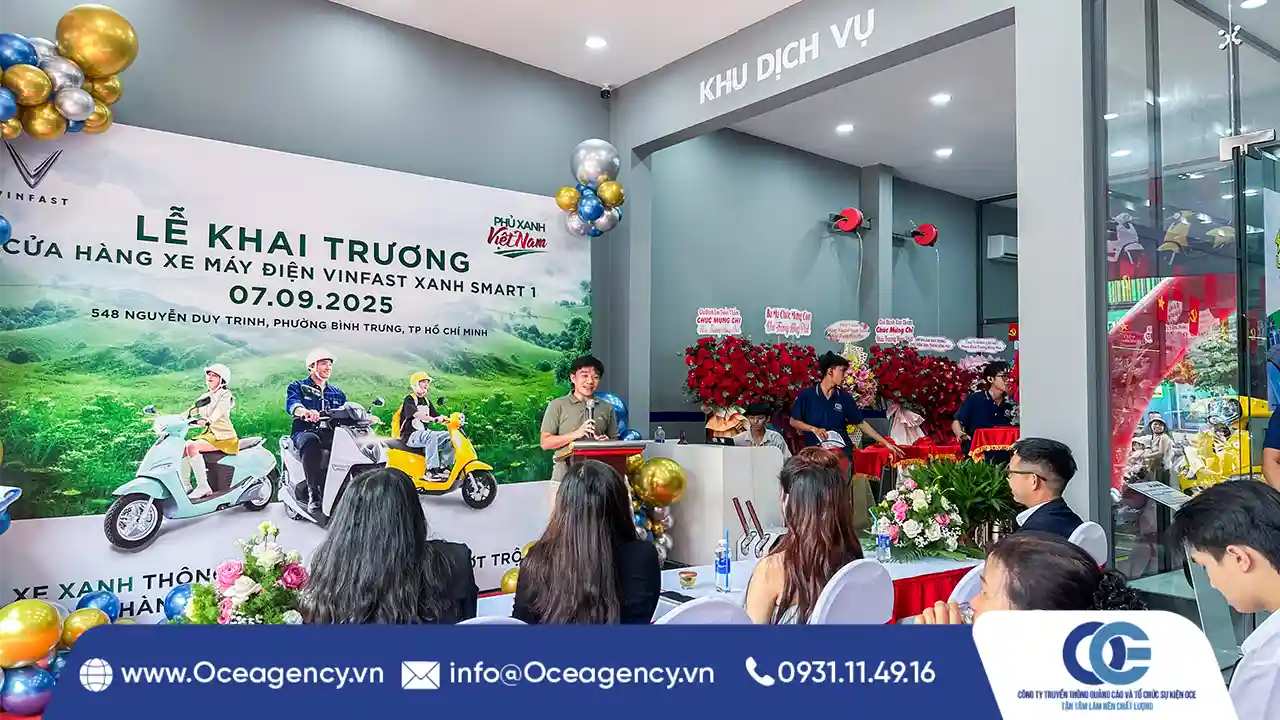 TỔ CHỨC SỰ KIỆN KHAI TRƯƠNG VINFAST XANH SMART 1