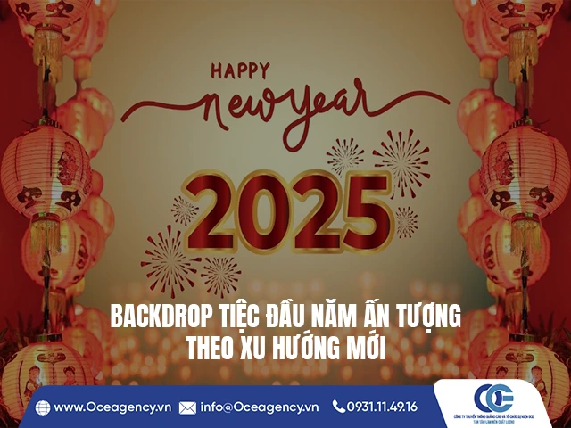 BACKDROP TIỆC ĐẦU NĂM ẤN TƯỢNG THEO XU HƯỚNG MỚI