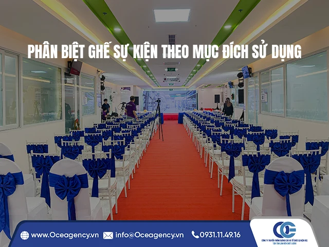 PHÂN BIỆT GHẾ SỰ KIỆN THEO MỤC ĐÍCH SỬ DỤNG