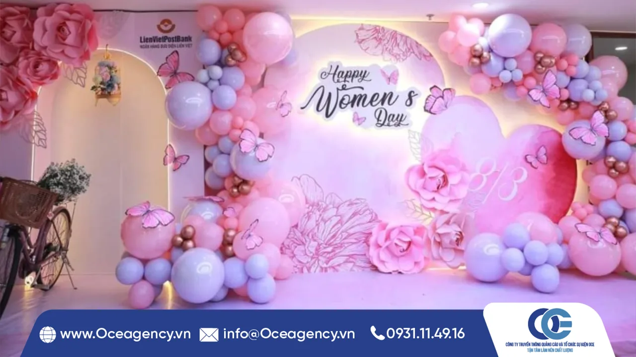 GỢI Ý MẪU BACKDROP NGÀY 8/3 SIÊU XINH TẠI DOANH NGHIỆP