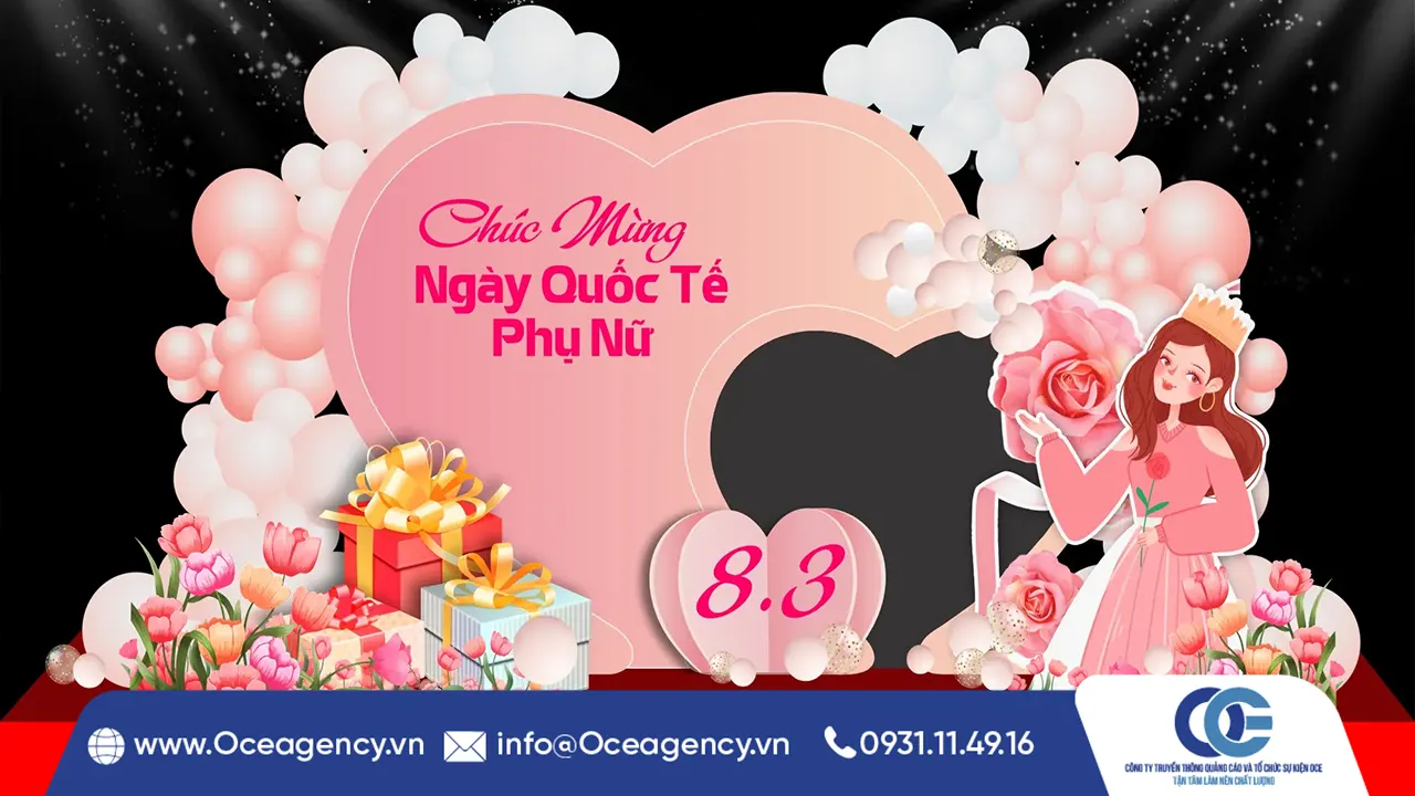GỢI Ý MẪU BACKDROP NGÀY 8/3 SIÊU XINH TẠI DOANH NGHIỆP