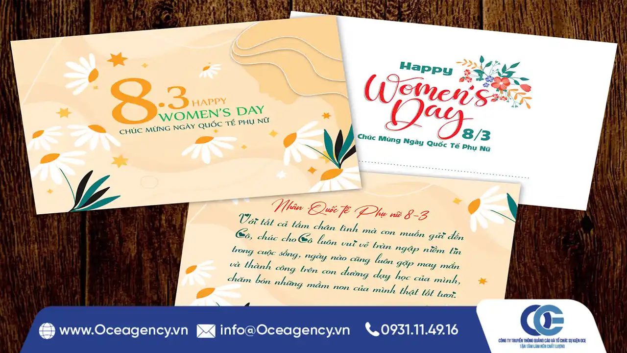 MẪU THIỆP CH&Uacute;C MỪNG QUỐC TẾ PHỤ NỮ 8/3 ẤN TƯỢNG