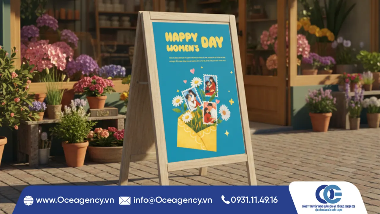 MẪU STANDEE &ndash; PHOTO BOOTH 8/3 THU H&Uacute;T CHECK-IN