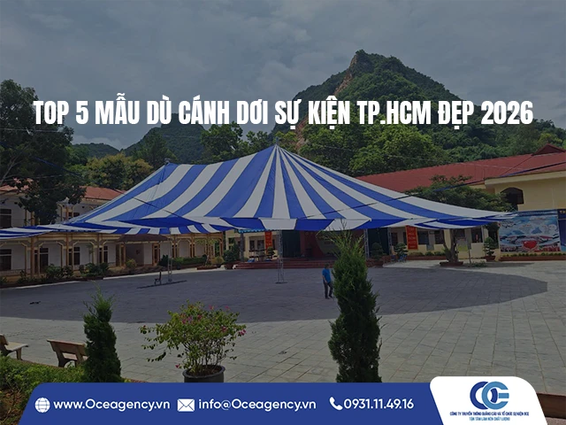 TOP 5 MẪU DÙ CÁNH DƠI SỰ KIỆN TP.HCM ĐẸP 2026