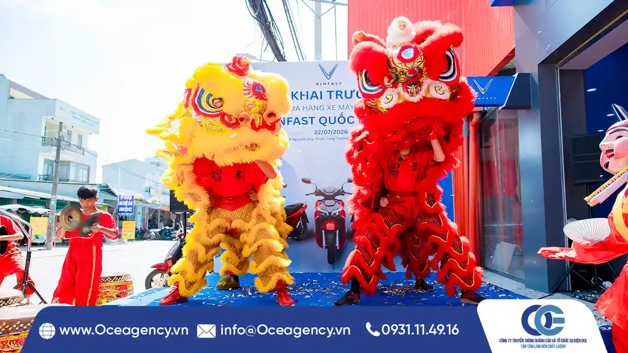 Cung cấp m&uacute;a l&acirc;n Lễ khai trương Vinfast Quốc Dũng