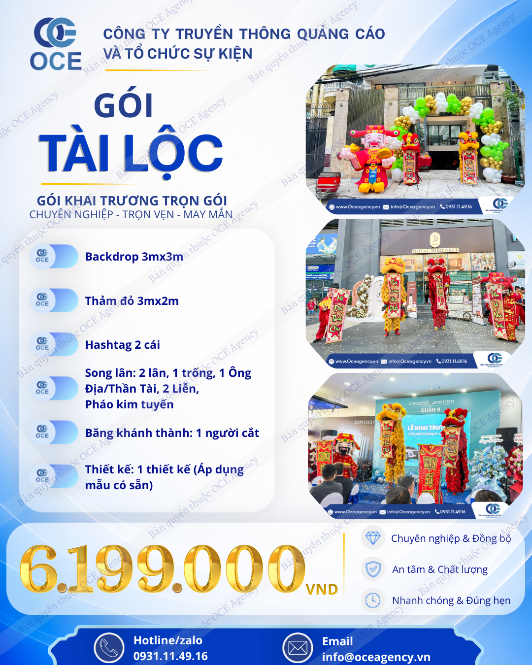 Bảng gi&aacute; khai trương - G&oacute;i t&agrave;i lộc