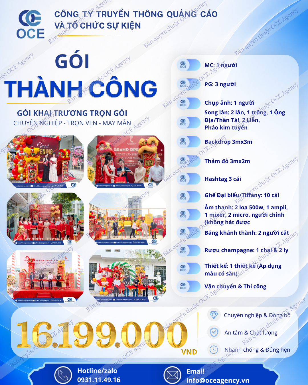 Bảng gi&aacute; Khai trương- G&oacute;i Th&agrave;nh C&ocirc;ng