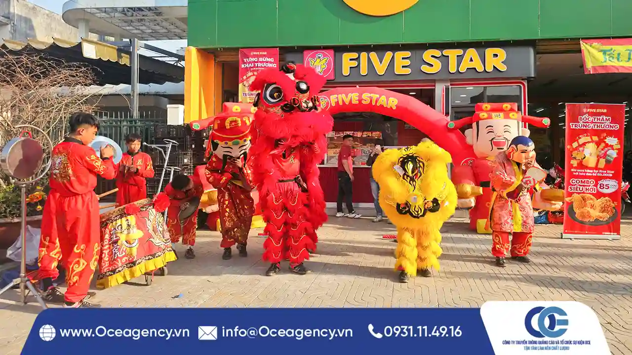 CUNG CẤP MÚA LÂN KHAI TRƯƠNG FIVE STAR TÂY NINH