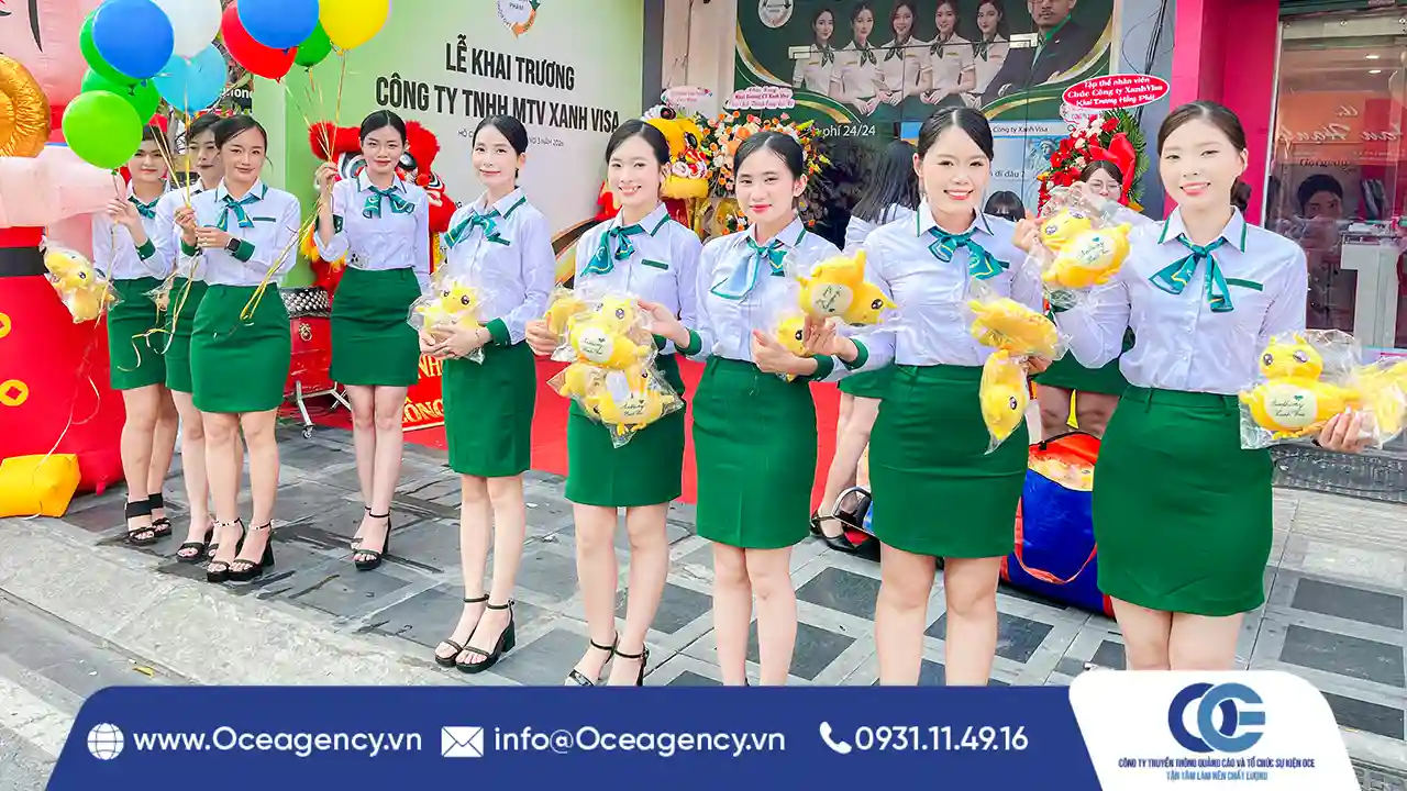 CUNG CẤP PG LỄ KHAI TRƯƠNG CÔNG TY XANH VISA TP.HCM