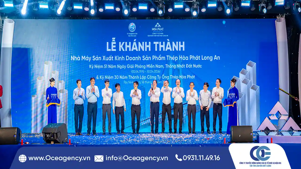 TỔ CHỨC LỄ KHÁNH THÀNH NHÀ MÁY ỐNG THÉP HÒA PHÁT LONG AN