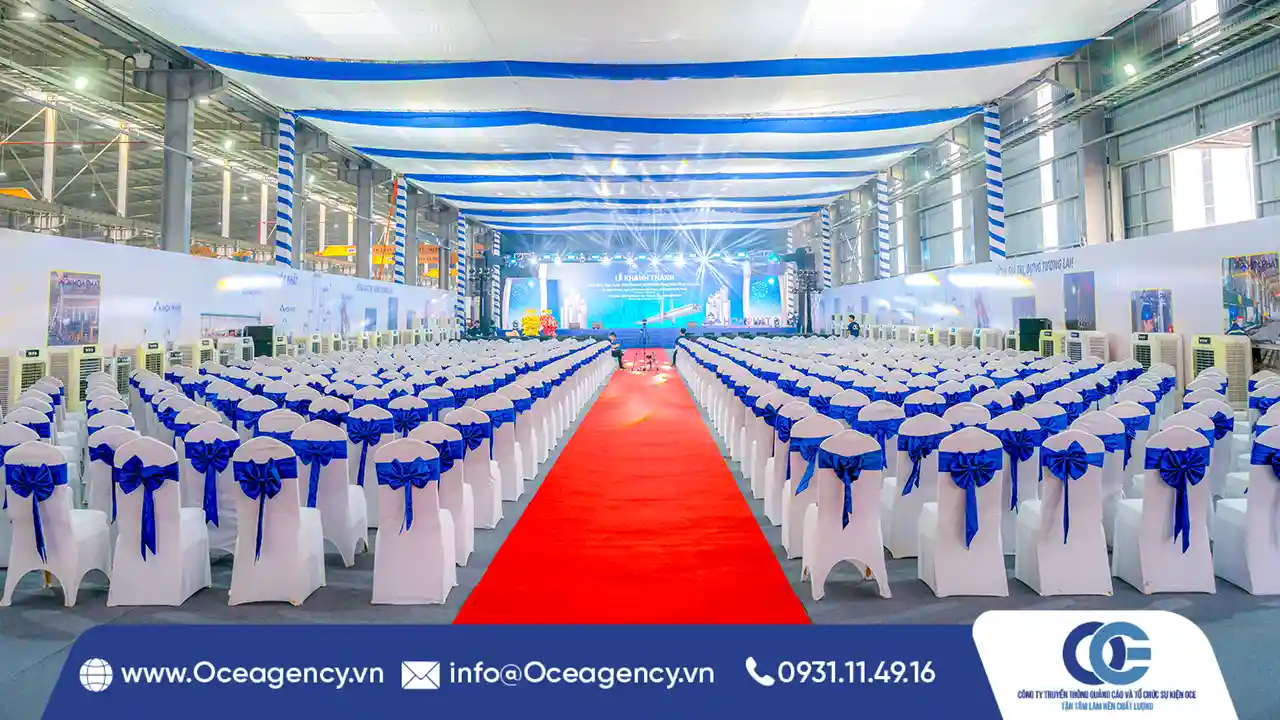 TỔ CHỨC LỄ KHÁNH THÀNH NHÀ MÁY ỐNG THÉP HÒA PHÁT LONG AN