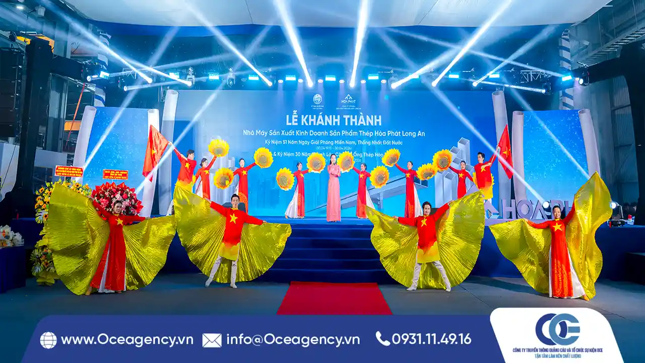 TỔ CHỨC LỄ KHÁNH THÀNH NHÀ MÁY ỐNG THÉP HÒA PHÁT LONG AN