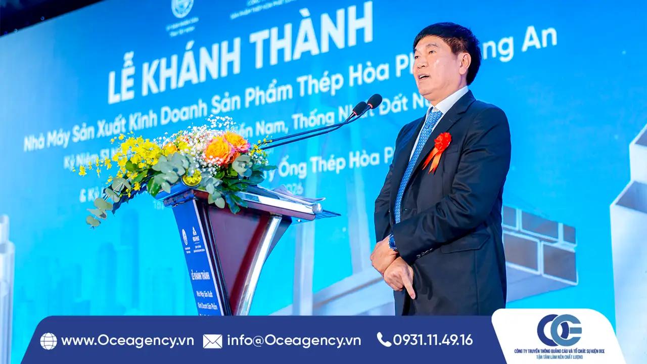 TỔ CHỨC LỄ KHÁNH THÀNH NHÀ MÁY ỐNG THÉP HÒA PHÁT LONG AN