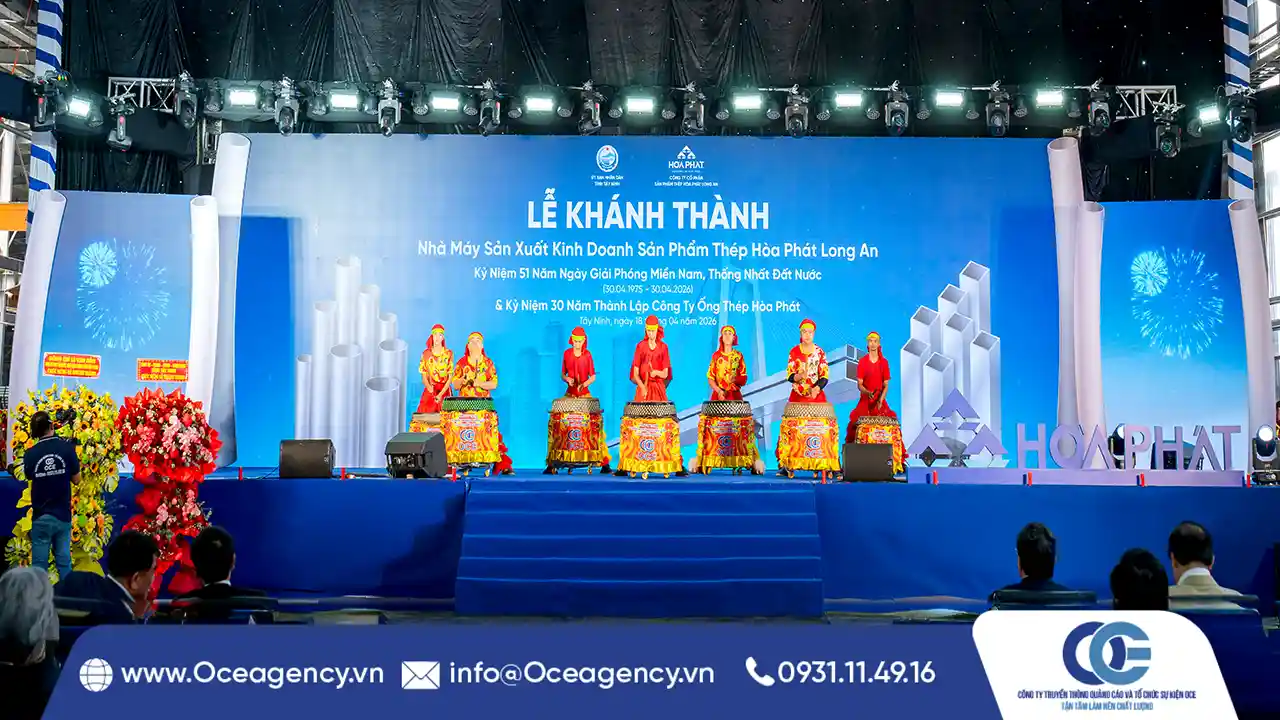 TỔ CHỨC LỄ KHÁNH THÀNH NHÀ MÁY ỐNG THÉP HÒA PHÁT LONG AN
