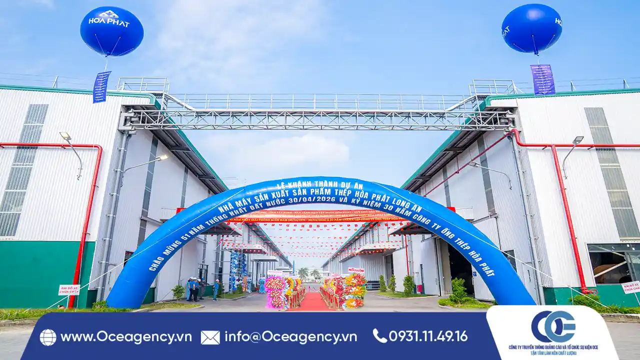 TỔ CHỨC LỄ KHÁNH THÀNH NHÀ MÁY ỐNG THÉP HÒA PHÁT LONG AN