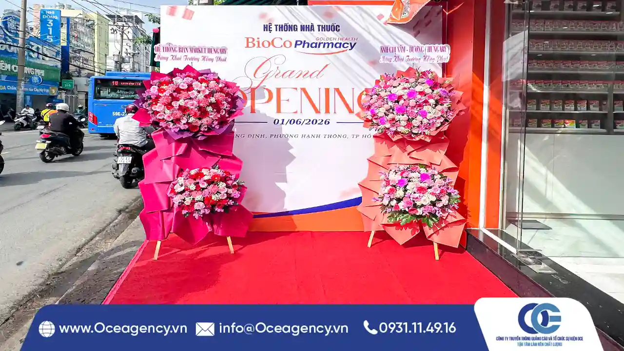 Backdrop Khai Trương Chuẩn Thương Hiệu