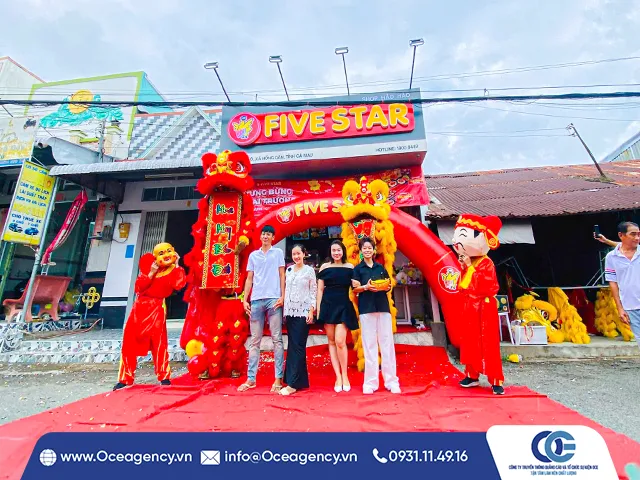 CUNG CẤP MÚA LÂN KHAI TRƯƠNG FIVE STAR TẠI BẠC LIÊU