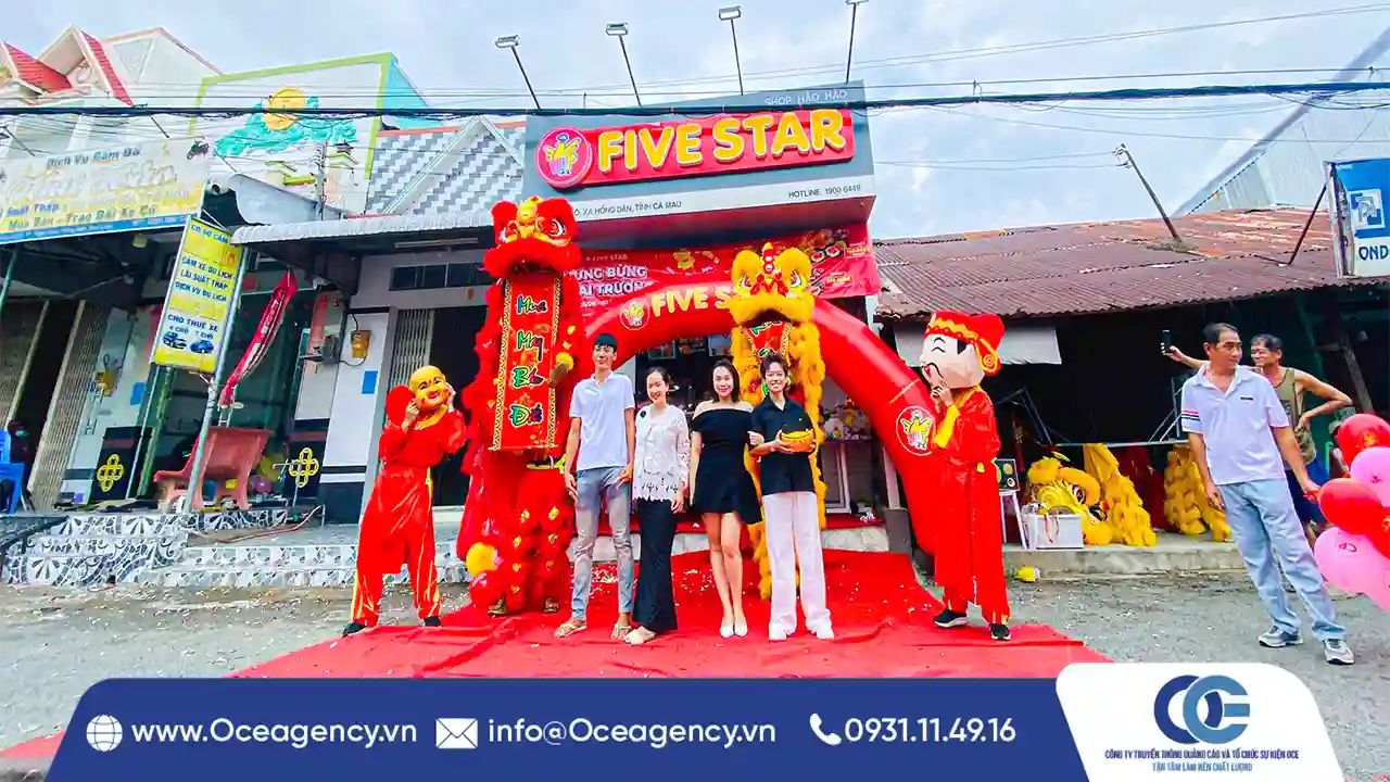 CUNG CẤP MÚA LÂN KHAI TRƯƠNG FIVE STAR TẠI BẠC LIÊU